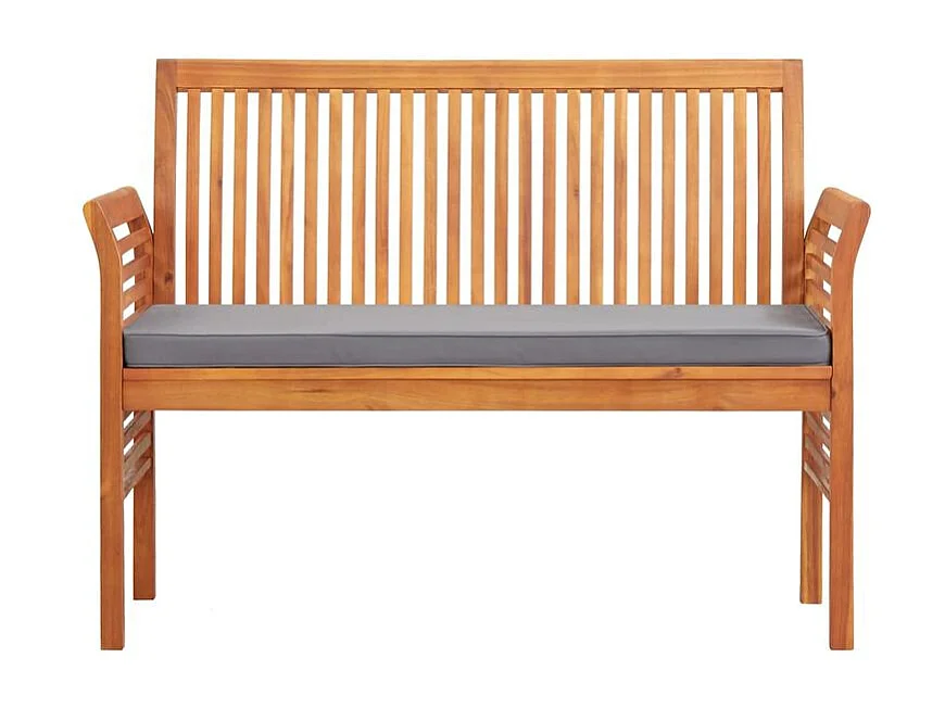 Banc de jardin 2 places avec coussin 120cm Bois d'acacia massif