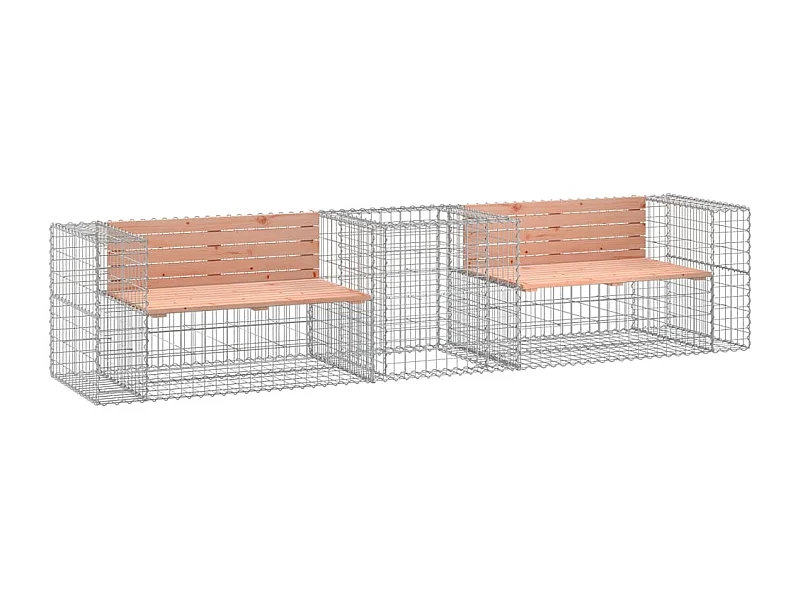 Banc de jardin avec panier en gabion bois massif de douglas
