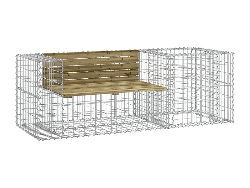 Banc de jardin avec panier en gabion bois de pin imprégné