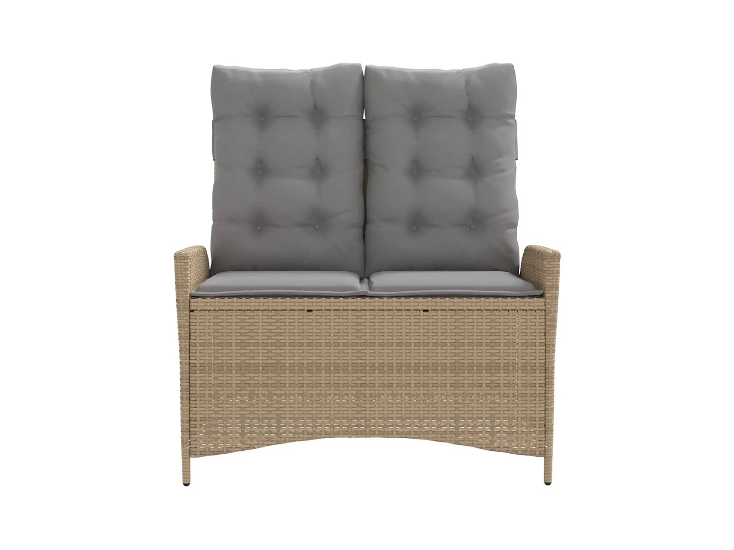 Banc inclinable de jardin avec coussins beige résine tressée