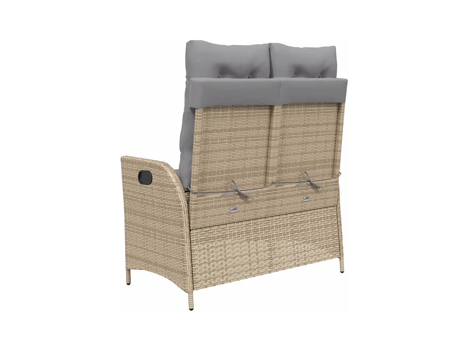 Banc inclinable de jardin avec coussins beige résine tressée