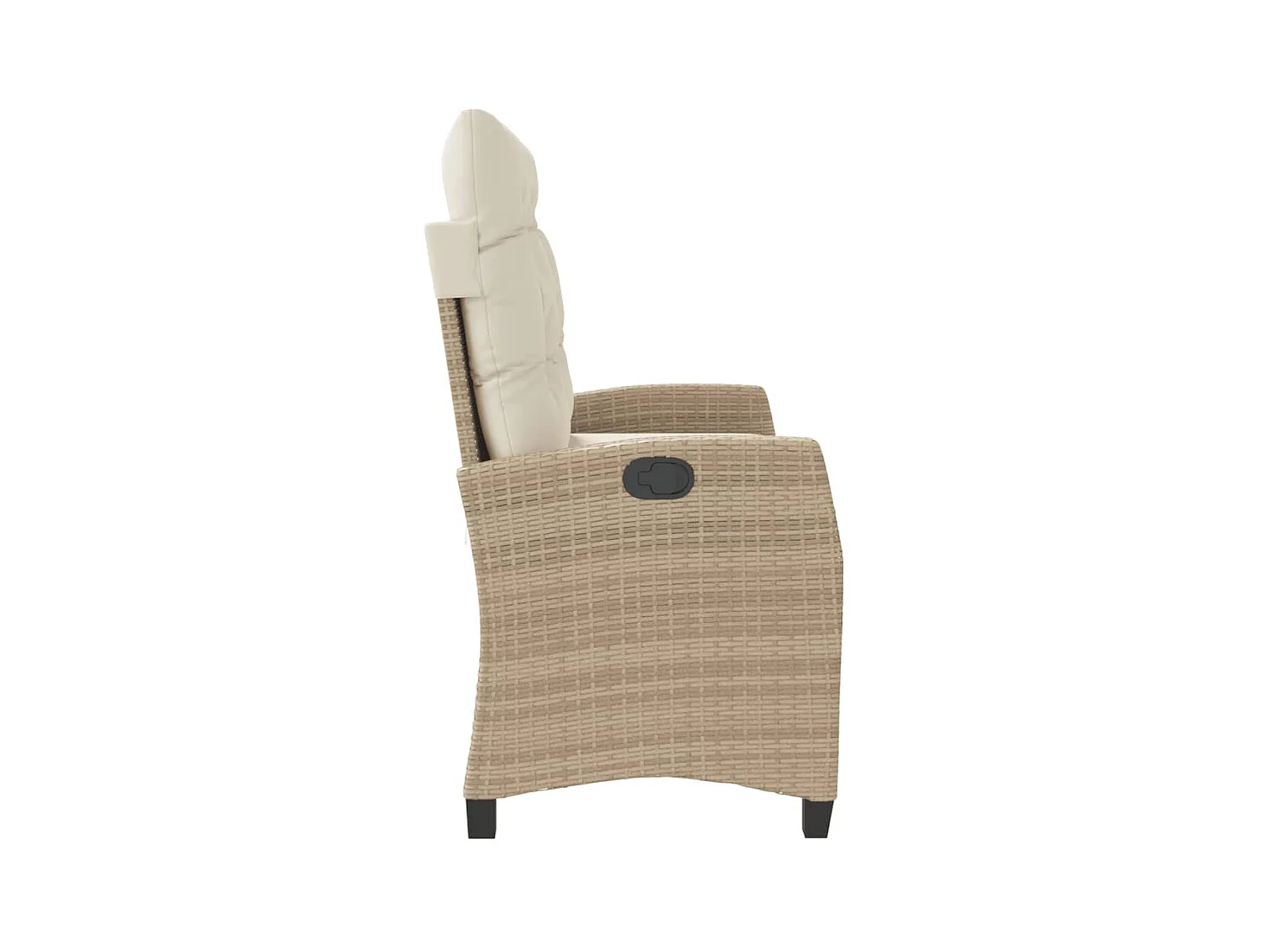 Banc inclinable de jardin avec coussins beige résine tressée