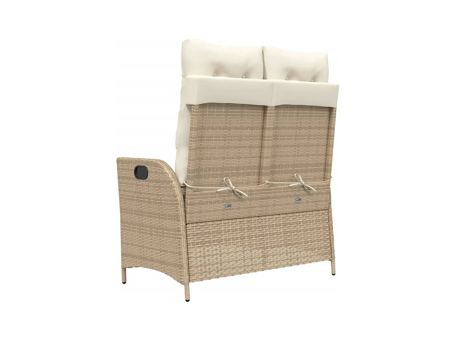 Banc inclinable de jardin avec coussins beige résine tressée