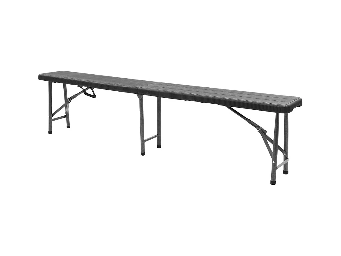 Bancs de jardin pliables 2 pcs 180cm PEHD Noir 2