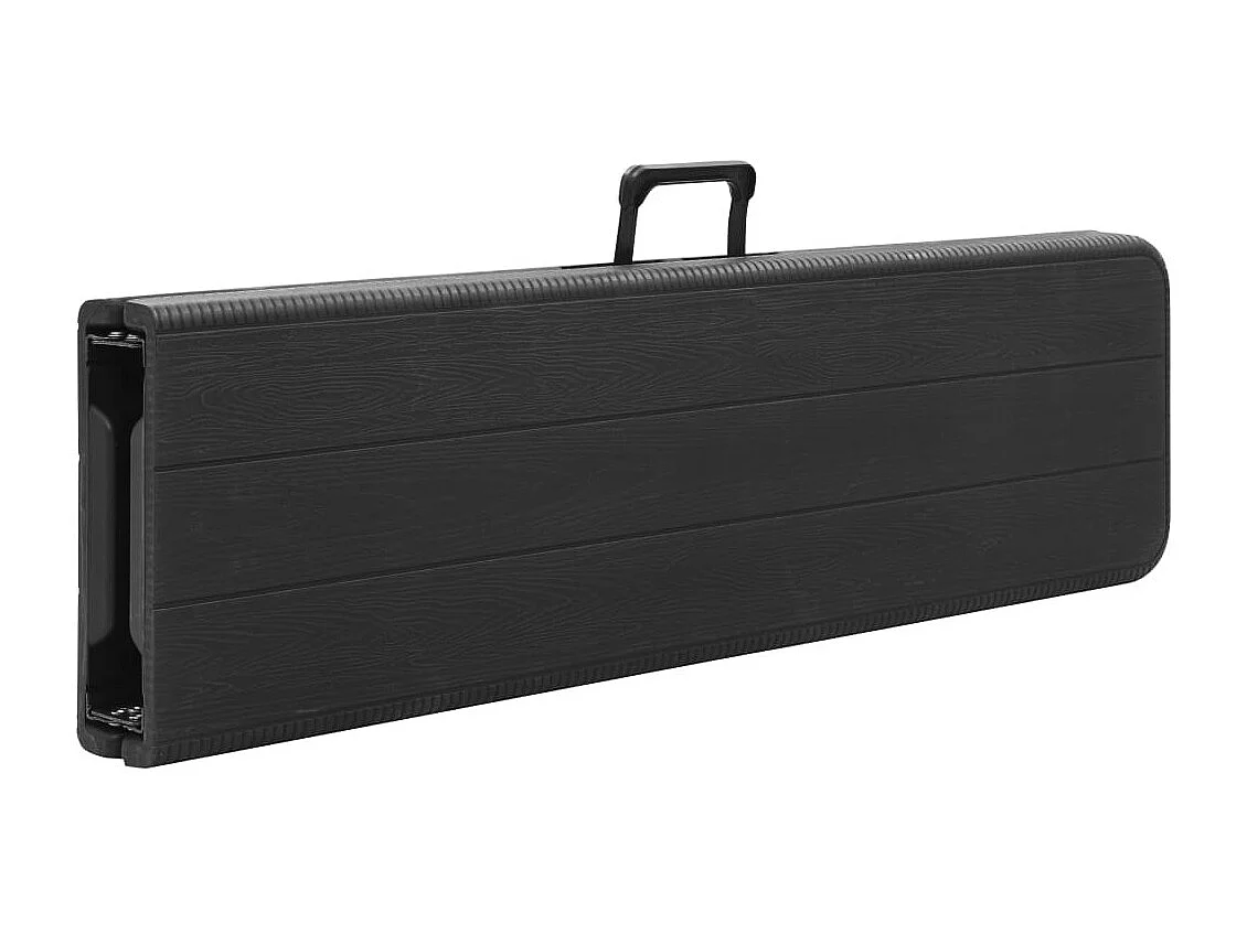 Bancs de jardin pliables 2 pcs 180cm PEHD Noir 2