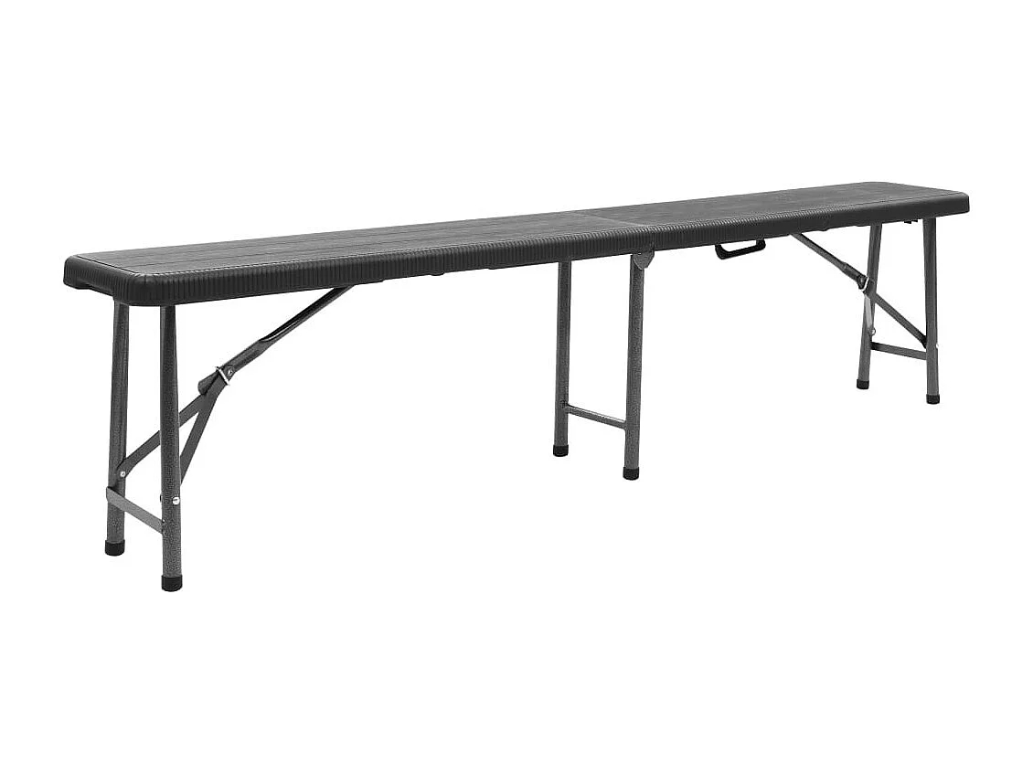 Bancs de jardin pliables 2 pcs 180cm PEHD Noir 2