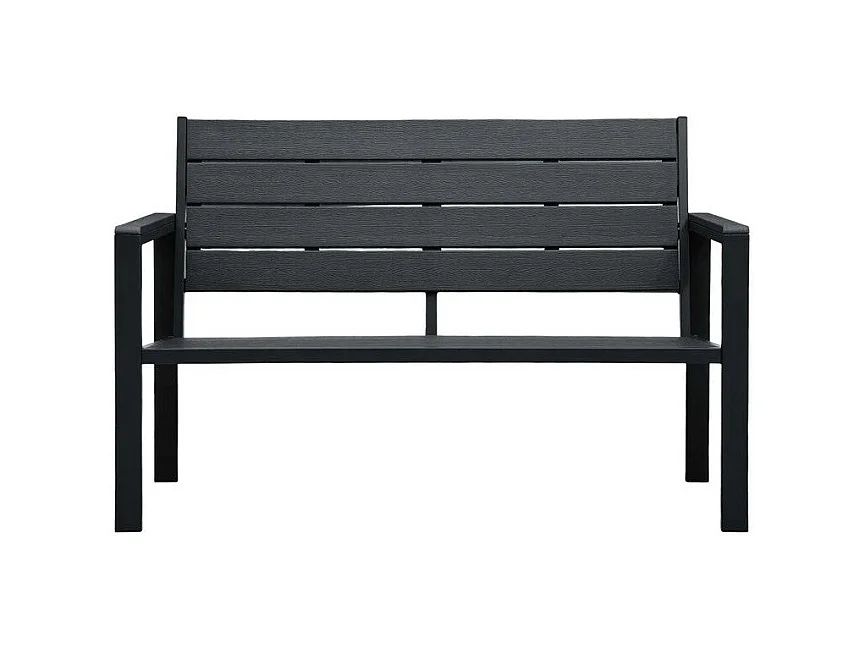 Banc de jardin polyéthylène et métal noir Nesly