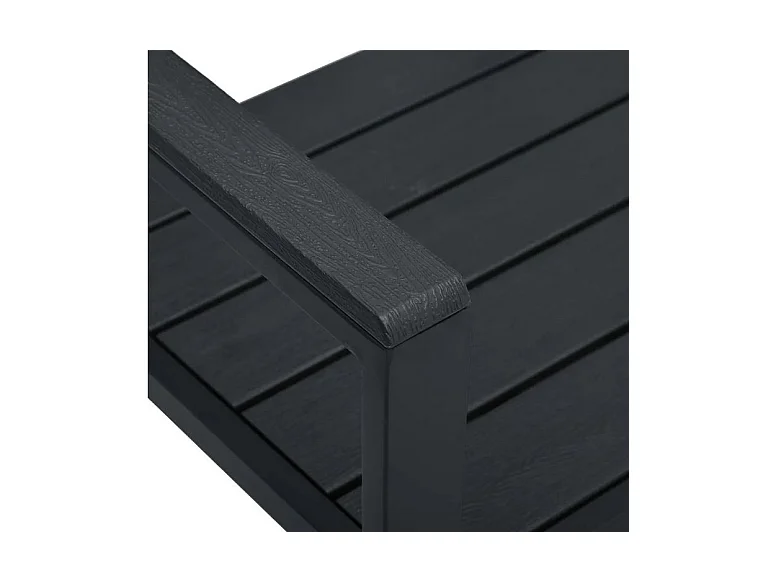 Banc de jardin polyéthylène et métal noir Nesly