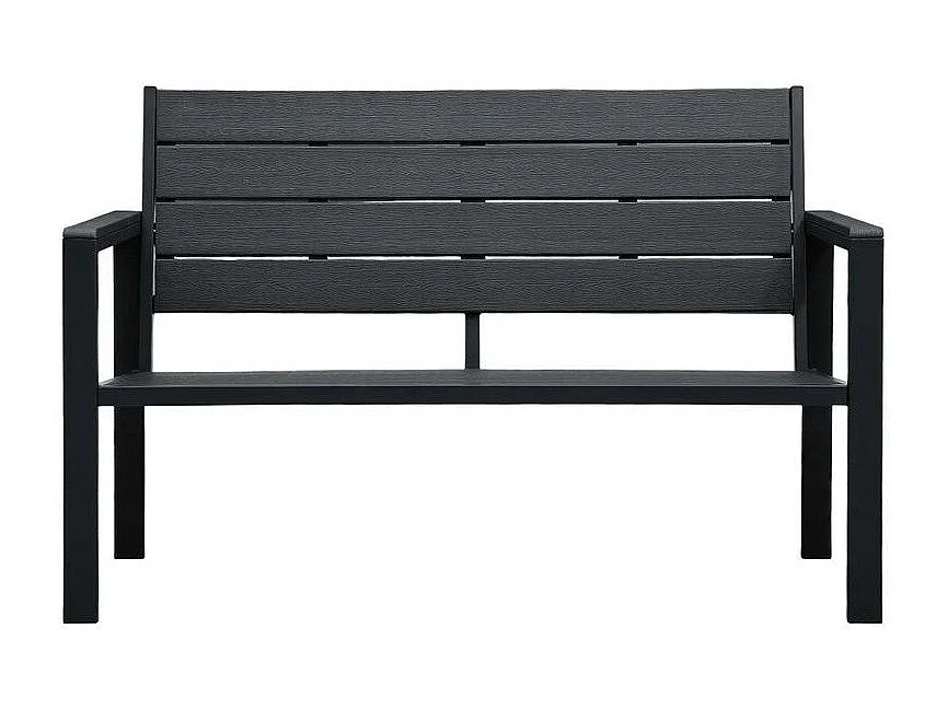 Banc de jardin polyéthylène et métal noir Nesly