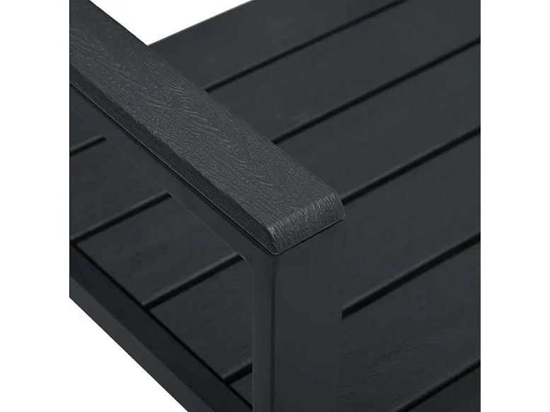 Banc de jardin polyéthylène et métal noir Nesly