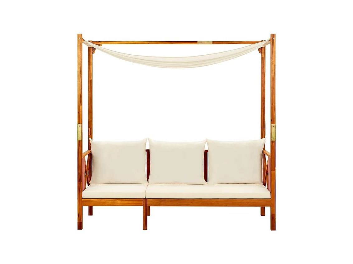 Banc de jardin avec auvent et repose-pieds Bois d'acacia solide