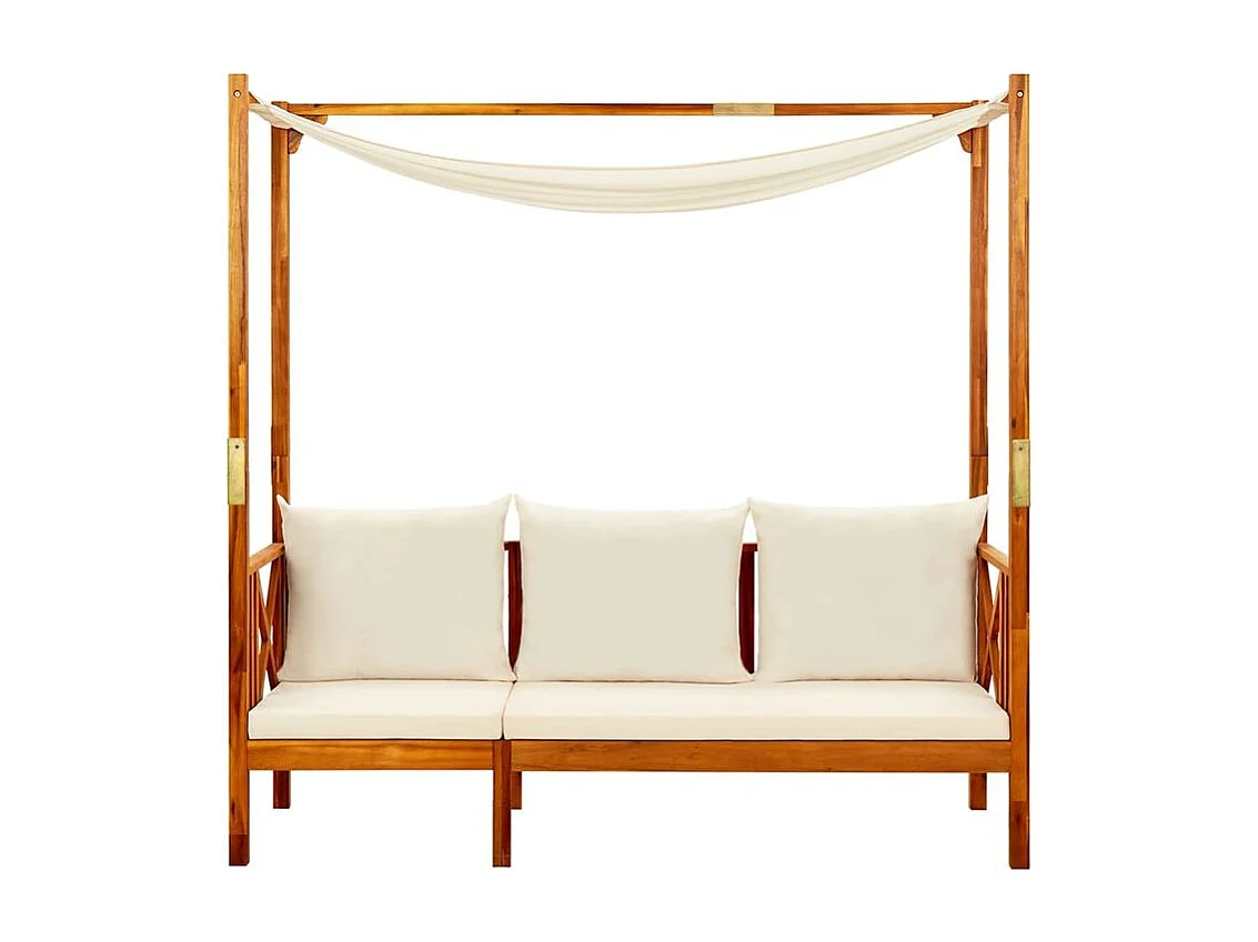 Banc de jardin avec auvent et repose-pieds Bois d'acacia solide