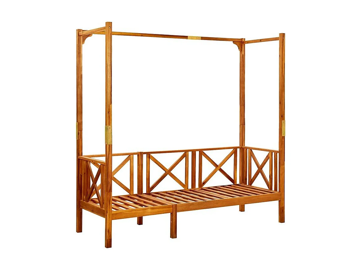 Banc de jardin avec auvent et repose-pieds Bois d'acacia solide