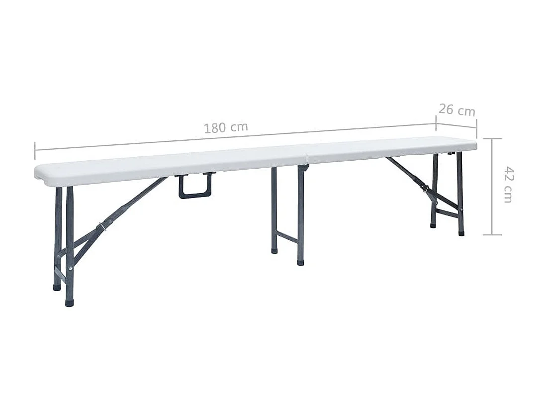 Bancs de jardin pliables 2 pcs 180cm PEHD Blanc