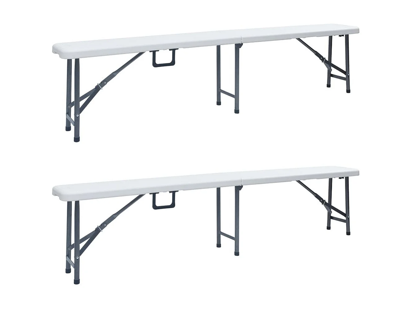 Bancs de jardin pliables 2 pcs 180cm PEHD Blanc