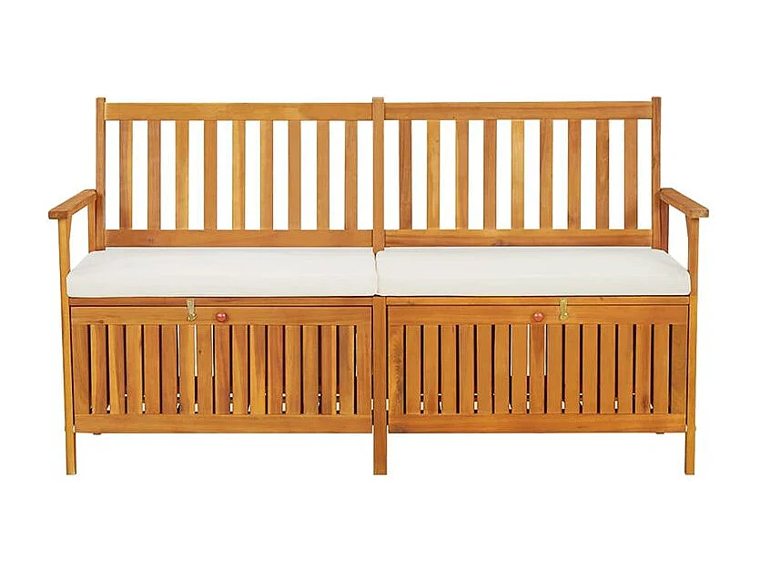 Banc de rangement avec coussin 148cm Bois d'acacia solide
