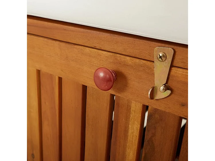 Banc de rangement avec coussin 148cm Bois d'acacia solide