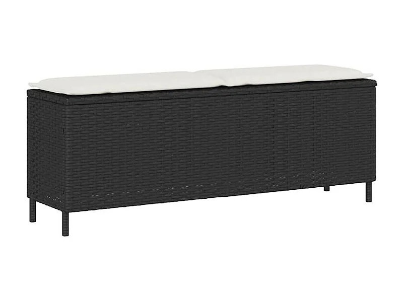 Banc de jardin avec coussin noir 110x30x40,5 résine tressée