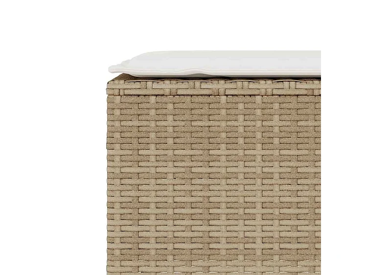 Banc de jardin avec coussin beige 110x30x40,5 résine tressée