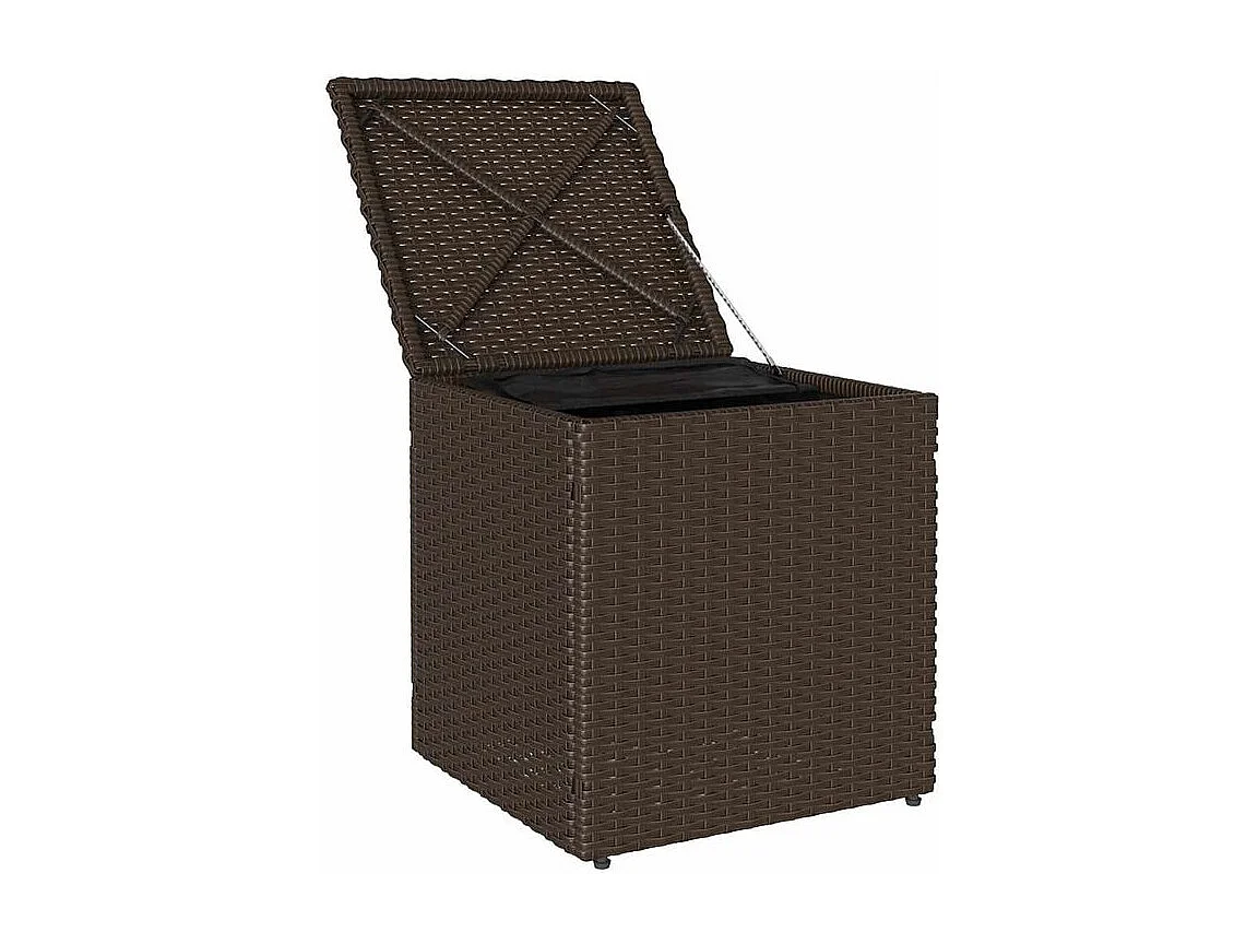 Tabourets jardin avec coussins lot de 2 marron résine tressée