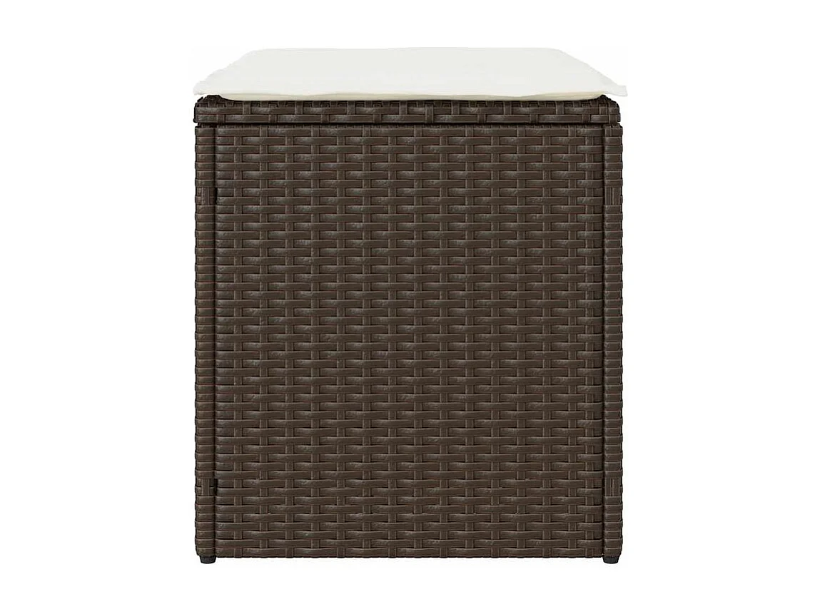 Tabourets jardin avec coussins lot de 2 marron résine tressée