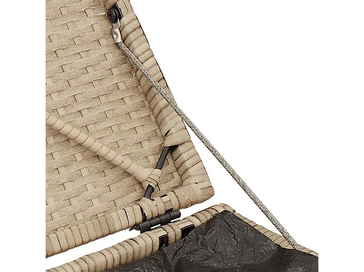 Tabourets de jardin avec coussins lot de 2 beige résine tressée