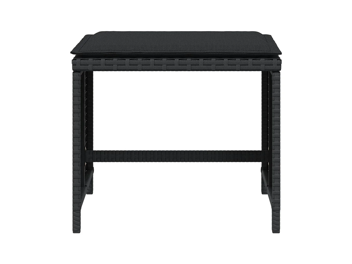 Tabourets de jardin avec coussins 4 pcs noir 41x41x36 rotin