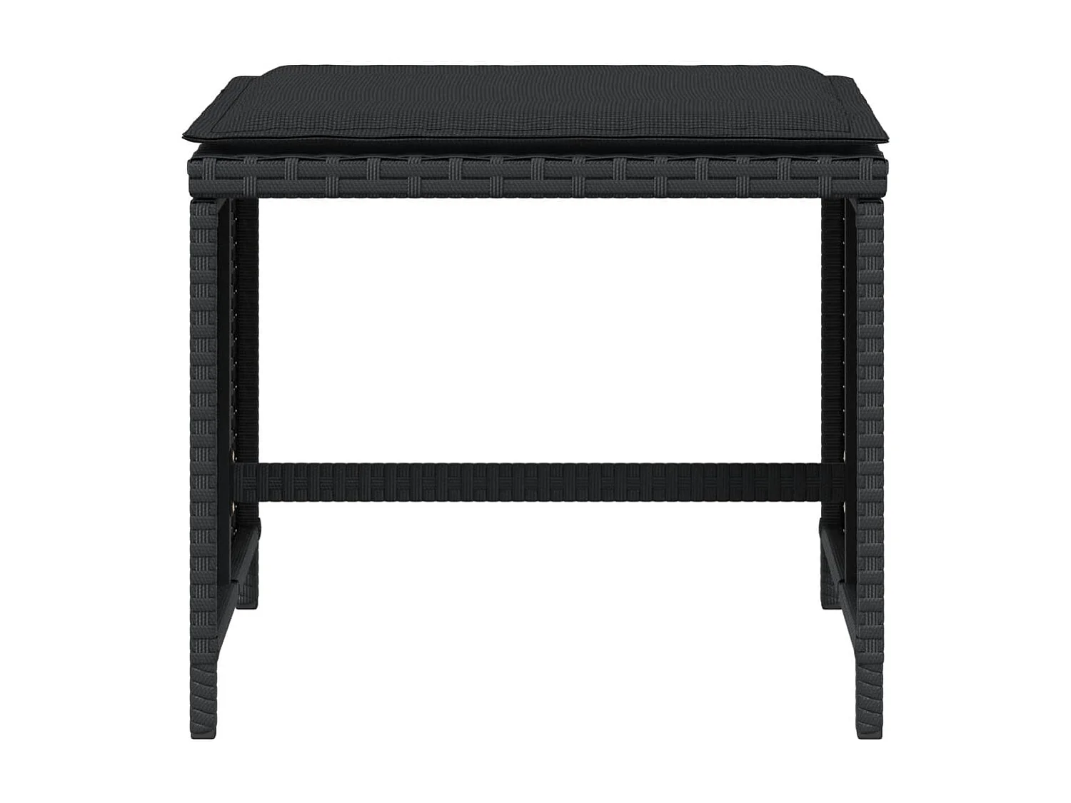 Tabourets de jardin avec coussins 4 pcs noir 41x41x36 rotin