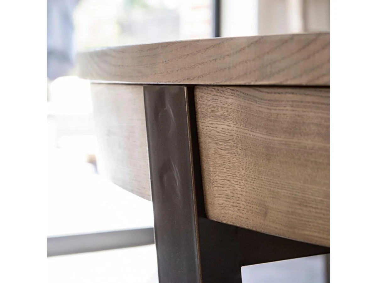 Table ronde extensible Bois Beige - Demeure Interior's