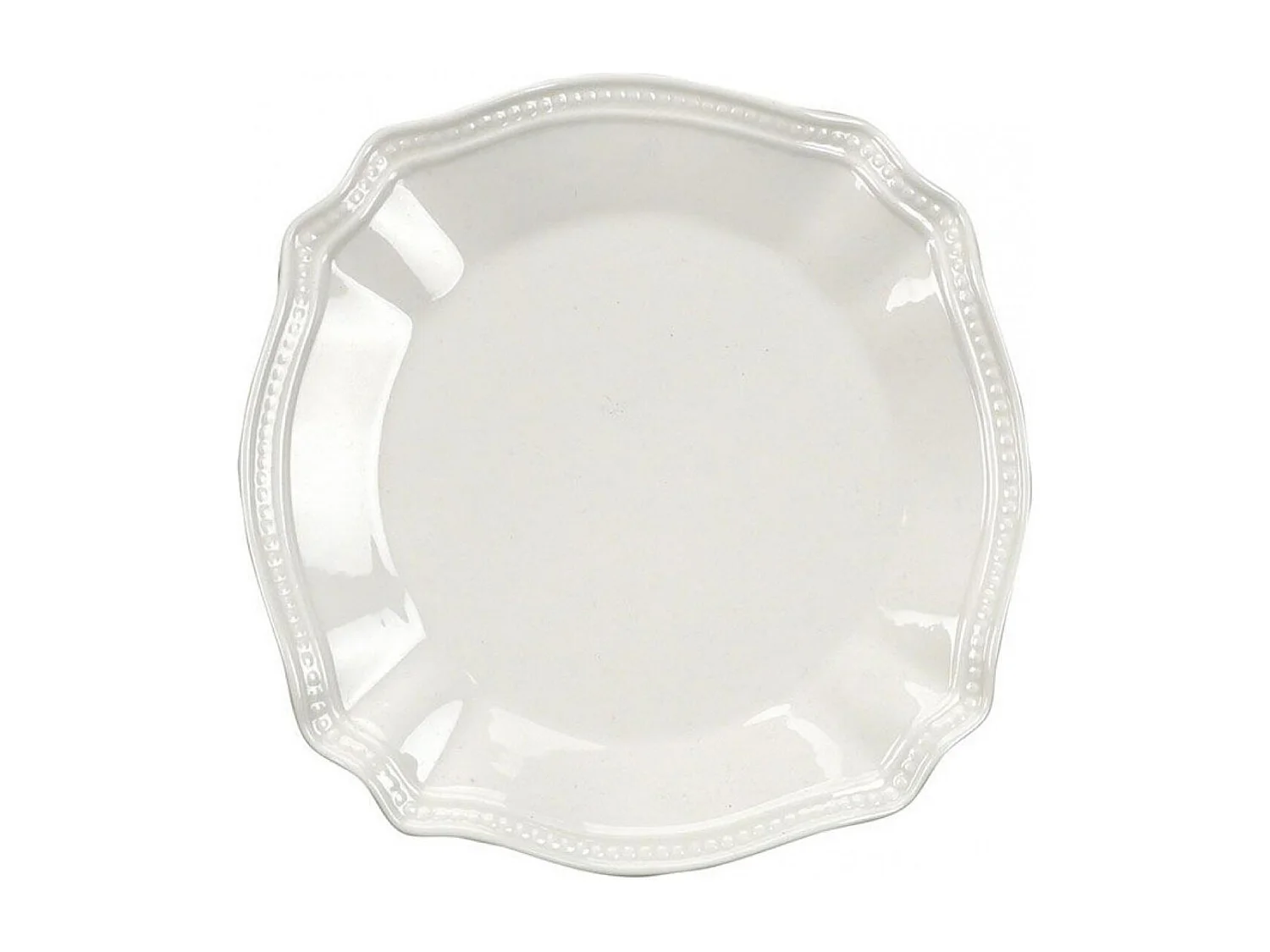 Lot de 5 assiettes dessert Céramique Blanc - Charme Interior's