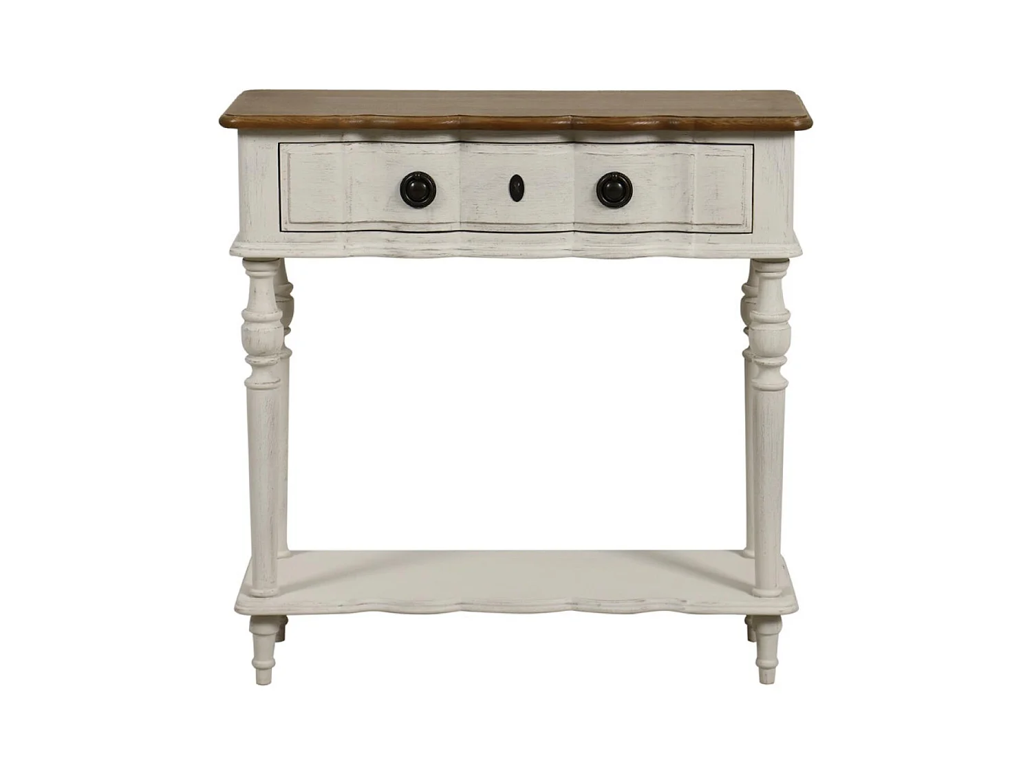 Console 1 tiroir Bois Blanc - Manoir Interior's