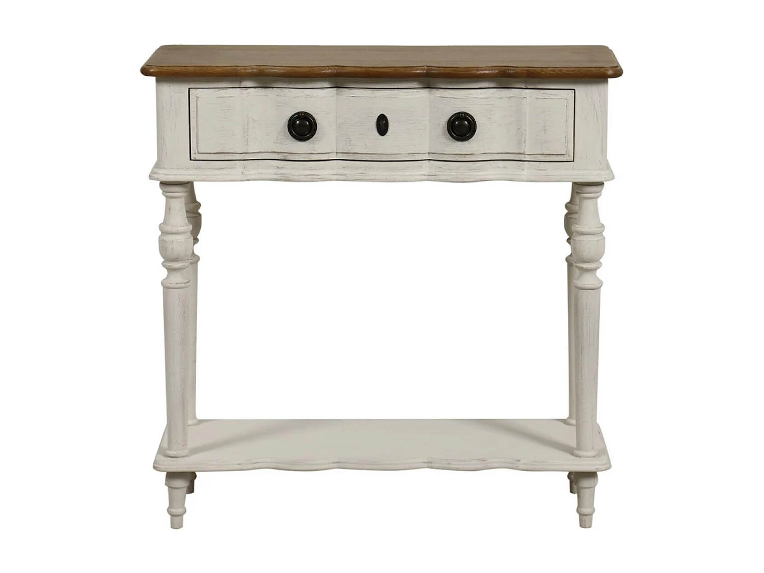 Console 1 tiroir Bois Blanc - Manoir Interior's
