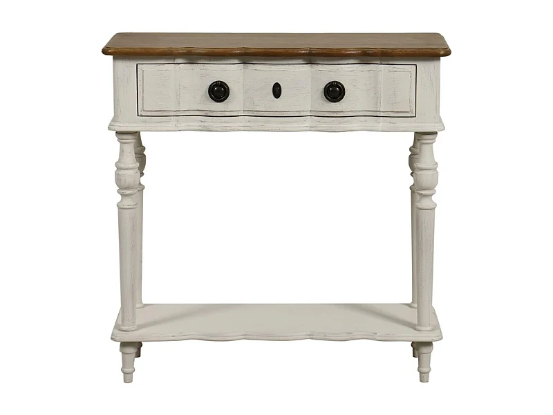 Console 1 tiroir Bois Blanc - Manoir Interior's