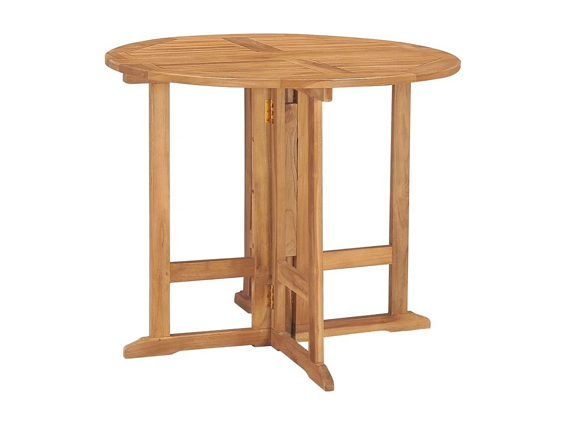 Mobilier à dîner d'extérieur pliable 5 pcs Bois solide de teck