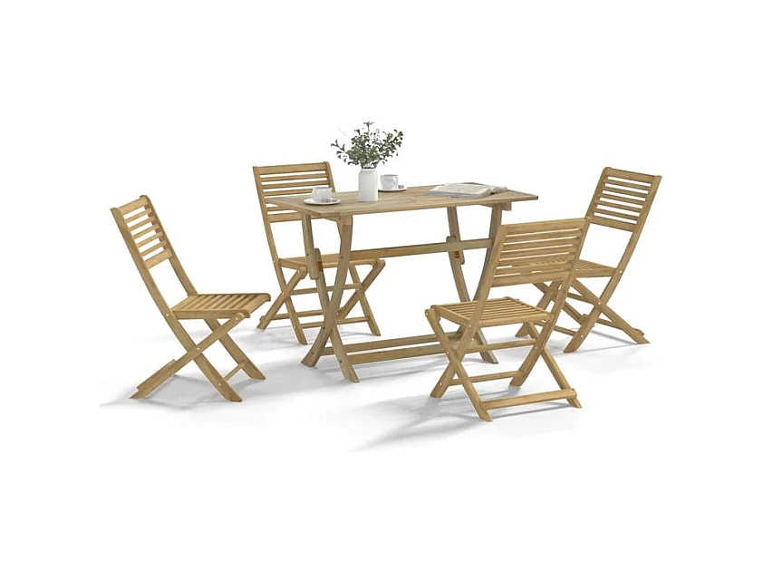 Ensemble à manger de jardin 5 pcs Bois d'acacia solide