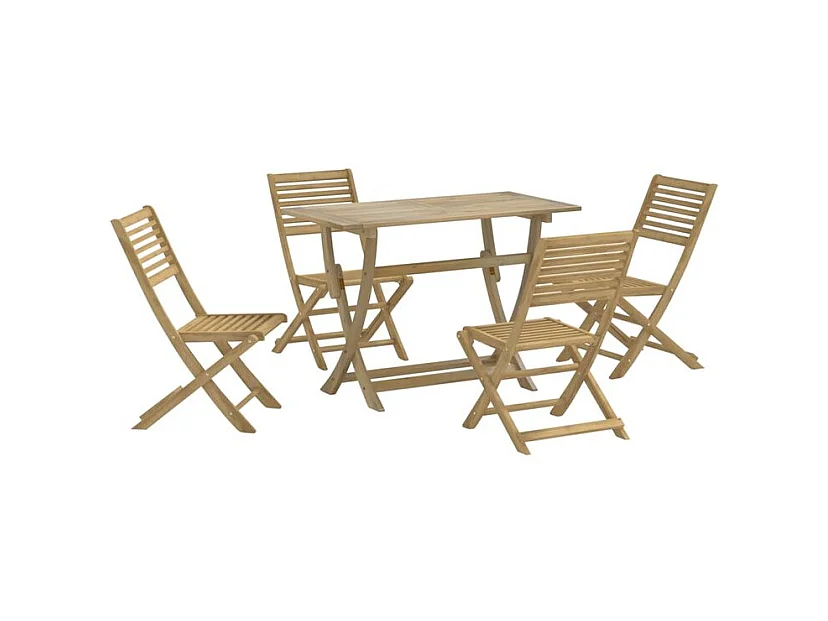 Ensemble à manger de jardin 5 pcs Bois d'acacia solide