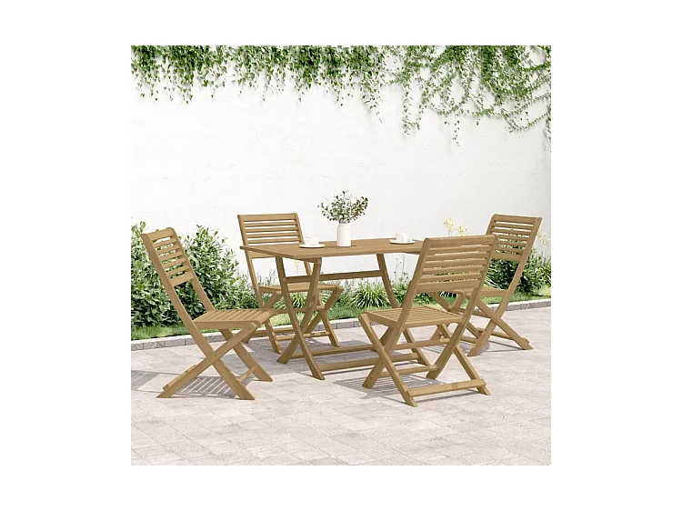 Ensemble à manger de jardin 5 pcs Bois d'acacia solide