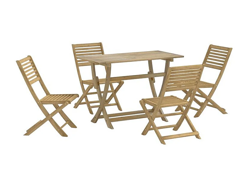 Ensemble à manger de jardin 5 pcs Bois d'acacia solide
