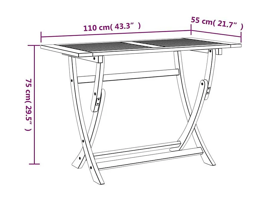 Ensemble à manger de jardin 5 pcs Bois d'acacia solide