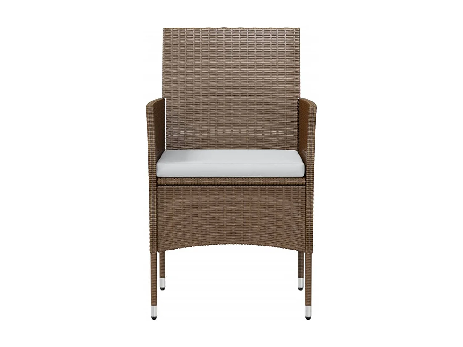 Ensemble de salle à manger de jardin 3pcs Résine tressée Marron