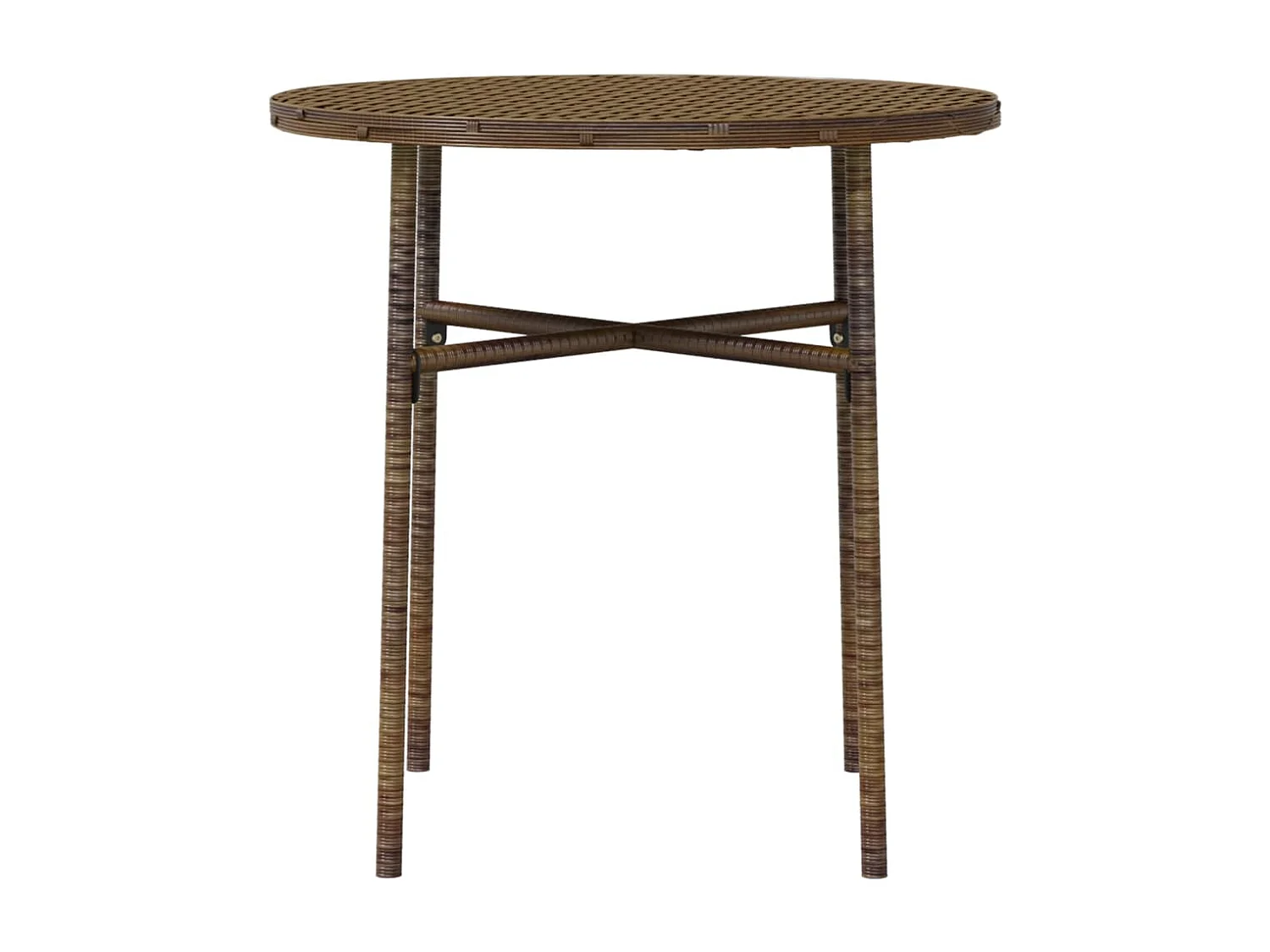 Ensemble de salle à manger de jardin 3pcs Résine tressée Marron