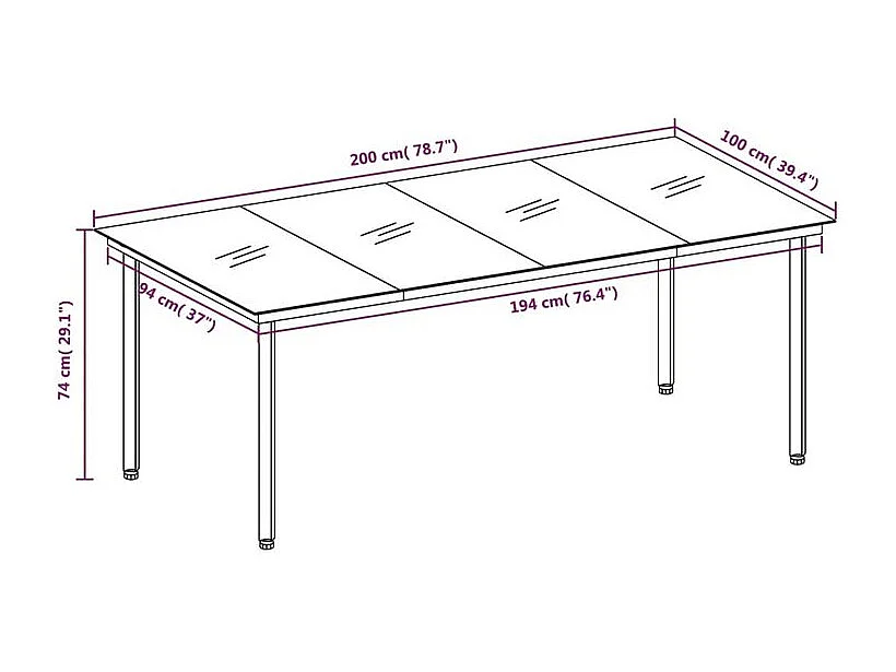 Ensemble de salle à manger de jardin 9 pièces – Gris & Noir