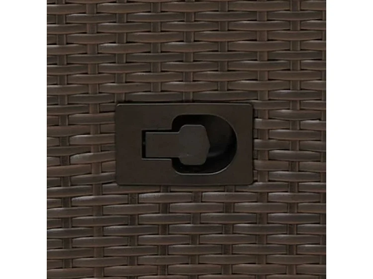 Ensemble de bistro 3 pcs avec coussins marron résine tressée