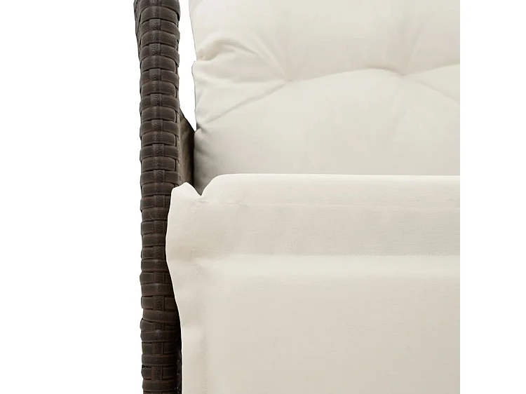 Ensemble de bistro 3 pcs avec coussins marron résine tressée