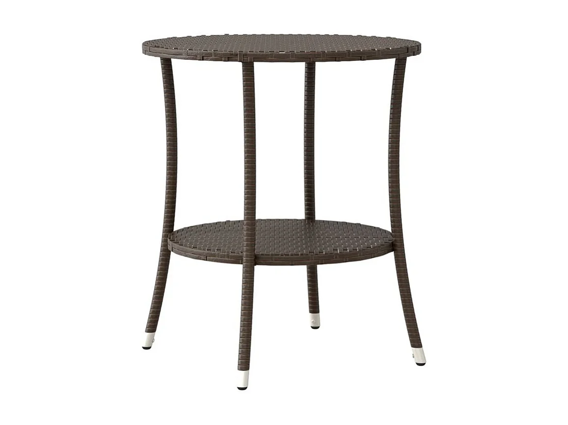 Ensemble de bistro 3 pcs avec coussins marron résine tressée