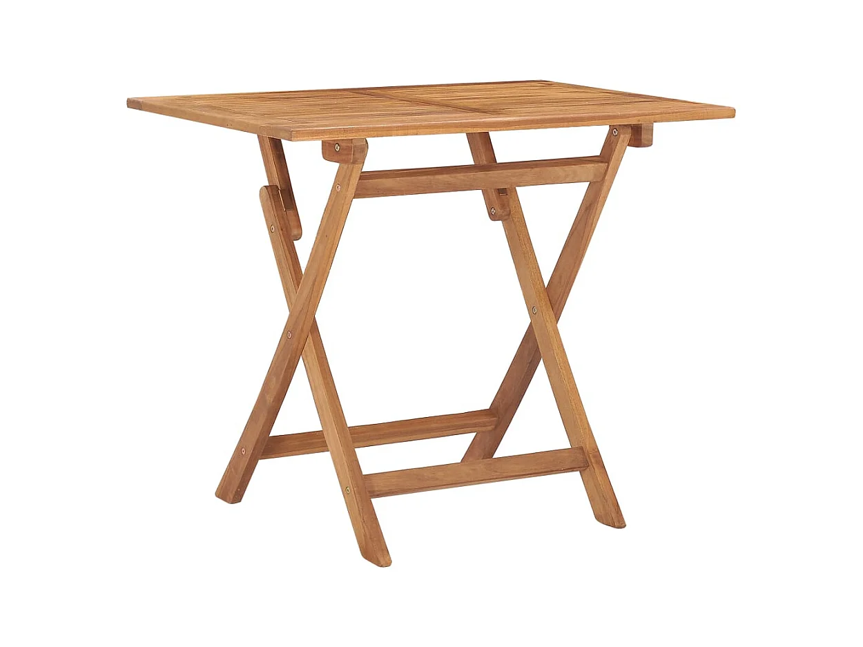 Mobilier à dîner d'extérieur pliable 5 pcs Bois solide de teck 5