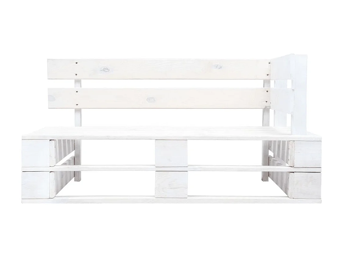 Canapé palette 2 places avec coussins Pin imprégné de blanc 9