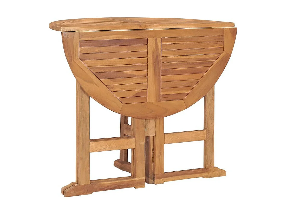 Mobilier à dîner d'extérieur pliable 5 pcs Bois solide de teck