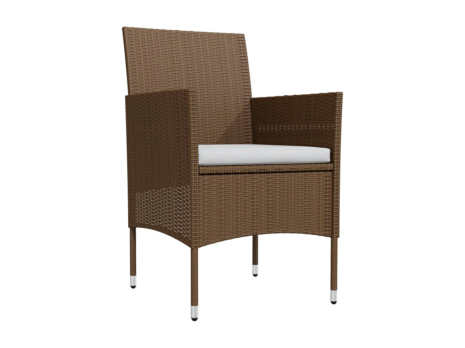 Mobilier de salle à manger de jardin coussins 7 pcs Marron-noir