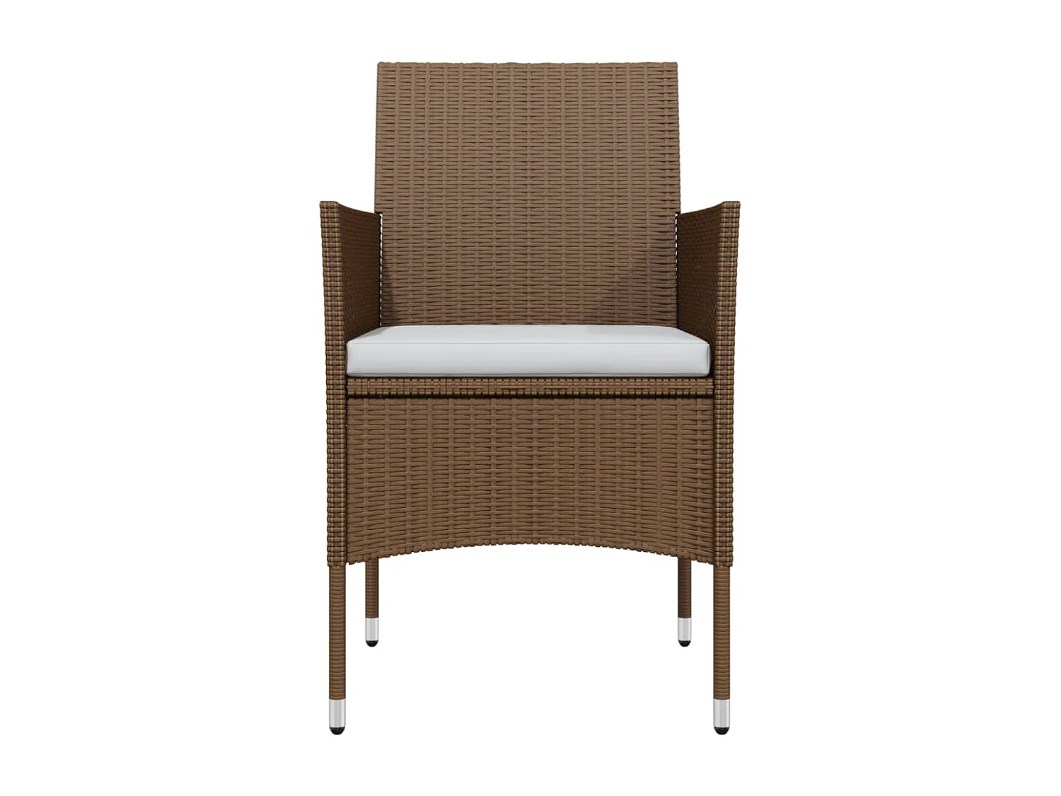 Mobilier de salle à manger de jardin coussins 7 pcs Marron-noir